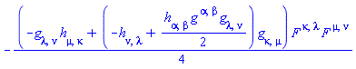 -(1/4)*(-Physics:-g_[lambda, nu]*h[mu, kappa]+(-h[nu, lambda]+(1/2)*h[alpha, beta]*Physics:-g_[`~alpha`, `~beta`]*Physics:-g_[lambda, nu])*Physics:-g_[kappa, mu])*F[`~kappa`, `~lambda`]*F[`~mu`, `~nu`]