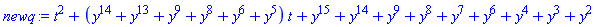 t^2+(y^14+y^13+y^9+y^8+y^6+y^5)*t+y^15+y^14+y^9+y^8+y^7+y^6+y^4+y^3+y^2