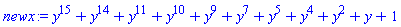 y^15+y^14+y^11+y^10+y^9+y^7+y^5+y^4+y^2+y+1