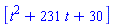 [t^2+231*t+30]