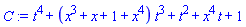 t^4+(x^3+x+1+x^4)*t^3+t^2+x^4*t+1