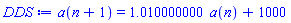 a(n+1) = 1.010000000*a(n)+1000