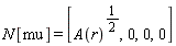 N[mu] = [Physics:-`^`(A(r), Physics:-`^`(2, -1)), 0, 0, 0]