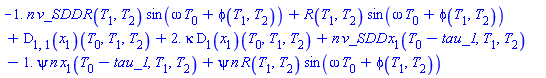 -1.*n*v_SDD*R(T[1], T[2])*sin(omega*T[0]+phi(T[1], T[2]))+R(T[1], T[2])*sin(omega*T[0]+phi(T[1], T[2]))+(D[1, 1](x[1]))(T[0], T[1], T[2])+2.*kappa*(D[1](x[1]))(T[0], T[1], T[2])+n*v_SDD*x[1](T[0]-tau_1, T[1], T[2])-1.*psi*n*x[1](T[0]-tau_1, T[1], T[2])+psi*n*R(T[1], T[2])*sin(omega*T[0]+phi(T[1], T[2]))
