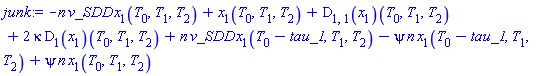 -n*v_SDD*x[1](T[0], T[1], T[2])+x[1](T[0], T[1], T[2])+(D[1, 1](x[1]))(T[0], T[1], T[2])+2*kappa*(D[1](x[1]))(T[0], T[1], T[2])+n*v_SDD*x[1](T[0]-tau_1, T[1], T[2])-psi*n*x[1](T[0]-tau_1, T[1], T[2])+psi*n*x[1](T[0], T[1], T[2])