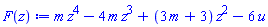 m*z^4-4*m*z^3+(3*m+3)*z^2-6*u