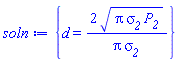 {d = 2*(Pi*sigma__2*P__2)^(1/2)/(Pi*sigma__2)}