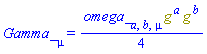 Gamma_[mu] = (1/4)*omega_[a, b, mu]*Physics:-`*`(g[`~a`], g[`~b`])