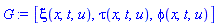 [xi(x, t, u), tau(x, t, u), phi(x, t, u)]