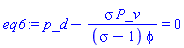 p_d-sigma*P_v/((sigma-1)*phi) = 0