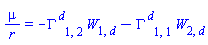 mu/r = -W[1, d]*Physics:-Christoffel[`~d`, 1, 2]-W[2, d]*Physics:-Christoffel[`~d`, 1, 1]