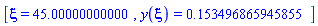 [xi = 45.00000000000, y(xi) = .153496865945855]