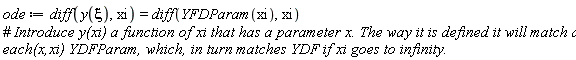 ode := diff(y(xi), xi) = diff(YFDParam(xi), xi)