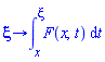 proc (xi) options operator, arrow; int(F(x, t), t = x .. xi) end proc