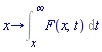 proc (x) options operator, arrow; Int(F(x, t), t = x .. infinity) end proc