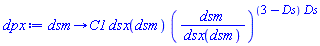 proc (dsm) options operator, arrow; C1*dsx(dsm)*(dsm/dsx(dsm))^((3-Ds)*Ds) end proc