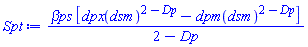 `&beta;ps`*[dpx(dsm)^(2-Dp)-dpm(dsm)^(2-Dp)]/(2-Dp)