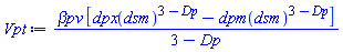 `&beta;pv`*[dpx(dsm)^(3-Dp)-dpm(dsm)^(3-Dp)]/(3-Dp)