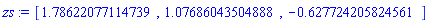 zs := [1.78622077114739, 1.07686043504888, -.627724205824561]