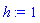 h := 1