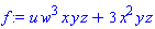 u*w^3*x*y*z+3*x^2*y*z