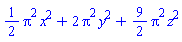 (1/2)*Pi^2*x^2+2*Pi^2*y^2+(9/2)*Pi^2*z^2