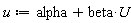 u := U*beta+alpha