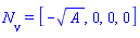 N[nu] = [-A(r)^(1/2), 0, 0, 0]