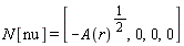 N[nu] = [-Physics:-`^`(A(r), Physics:-`^`(2, -1)), 0, 0, 0]