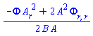 (1/2)*(-Phi(r)*(diff(A(r), r))^2+2*A(r)^2*(diff(diff(Phi(r), r), r)))/(B(r)*A(r))