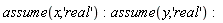 assume(x, 'real'):