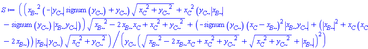 ((x__B^2*(-abs(y__C)*signum(y__C)+y__C)*(x__C^2+y__C^2)^(1/2)+x__C^2*(y__C*abs(x__B)-signum(y__C)*abs(x__B*y__C)))*(x__B^2-2*x__B*x__C+x__C^2+y__C^2)^(1/2)+(-signum(y__C)*(x__C-x__B)^2*abs(x__B*y__C)+(abs(x__B)^2+x__C*(x__C-2*x__B))*abs(x__B)*y__C)*(x__C^2+y__C^2)^(1/2))/(y__C*((x__B^2-2*x__B*x__C+x__C^2+y__C^2)^(1/2)+(x__C^2+y__C^2)^(1/2)+abs(x__B))^2)