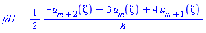 (1/2)*(-u[m+2](zeta)-3*u[m](zeta)+4*u[m+1](zeta))/h