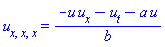 u[x, x, x] = (-u*u[x]-u[t]-a(t)*u)/b(t)