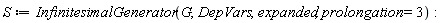 S := PDEtools:-InfinitesimalGenerator(G, DepVars, expanded, prolongation = 3):