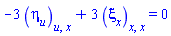 -3*(diff(diff(eta[u](x, t, u), u), x))+3*(diff(diff(xi[x](x, t, u), x), x)) = 0