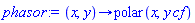 proc (x, y) options operator, arrow; polar(x, y*cf) end proc