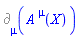 %d_[mu](A[`~mu`](X), [X])