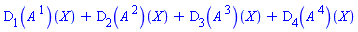 (D[1](A[`~1`]))(X)+(D[2](A[`~2`]))(X)+(D[3](A[`~3`]))(X)+(D[4](A[`~4`]))(X)