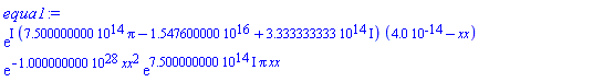 exp(I*(0.7500000000e15*pi+(-0.1547600000e17+0.3333333333e15*I))*(0.40e-13-xx))*exp(-0.1000000000e29*xx^2)*exp((0.7500000000e15*I)*pi*xx)
