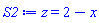 z = 2-x