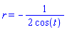 r = -(1/2)/cos(t)