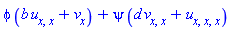 phi*(b*u[x, x]+v[x])+psi*(d*v[x, x]+u[x, x, x])