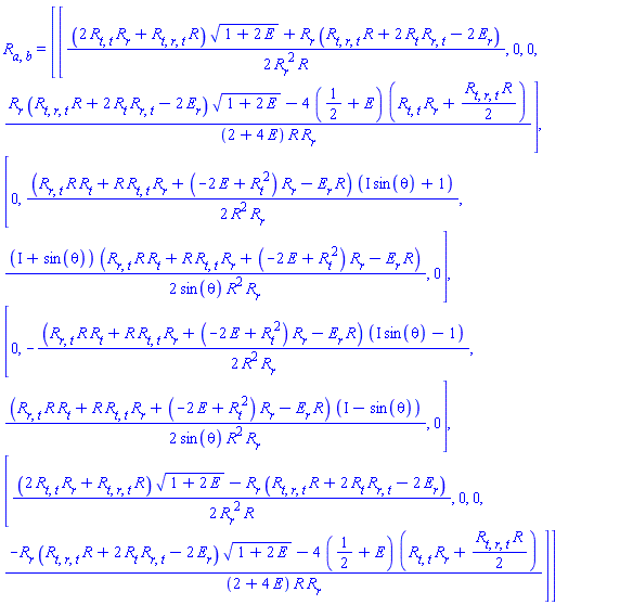 Physics:-Ricci[a, b] = Matrix(%id = 18446744078587469206)