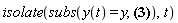 isolate(subs(y(t) = y, ln(y(t)-1)*y(t)-ln(y(t))*y(t)-ln(9/10)*y(t)-I*Pi*y(t)-ln(10)*y(t)+y(t)*t-10*y(t)+1 = 0), t)