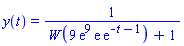 y(t) = 1/(LambertW(9*exp(9)*exp(1)*exp(-t-1))+1)