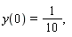 "y(0)=1/10,"
