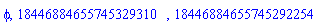 phi, 18446884655745329310, 18446884655745292254