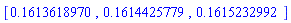 [.1613618970, .1614425779, .1615232992]