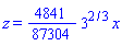 z = (4841/87304)*3^(2/3)*x
